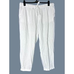 Old Navy Womens White Linen Pants XL Neutral Coastal Preppy Minimalist Lagenlook